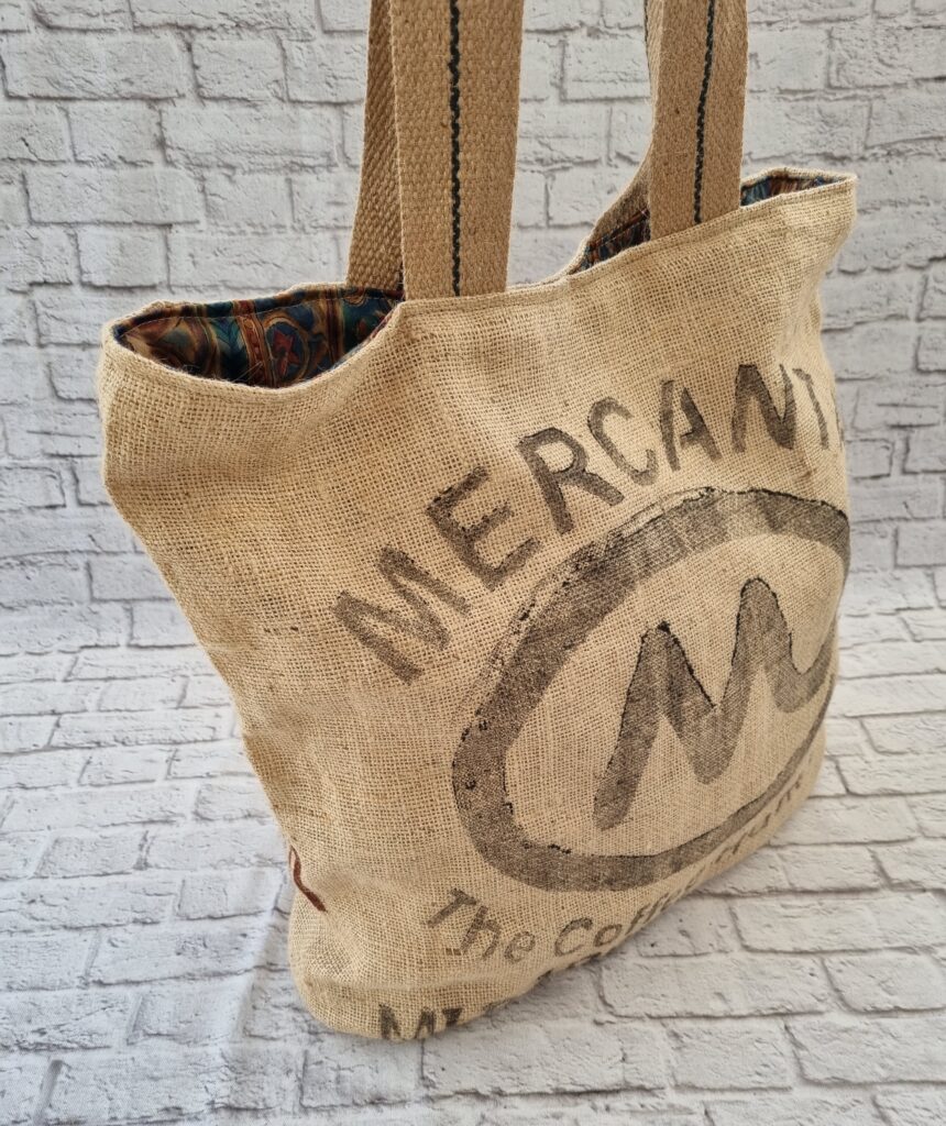 Recycled coffee sack tote bag Ethiopia