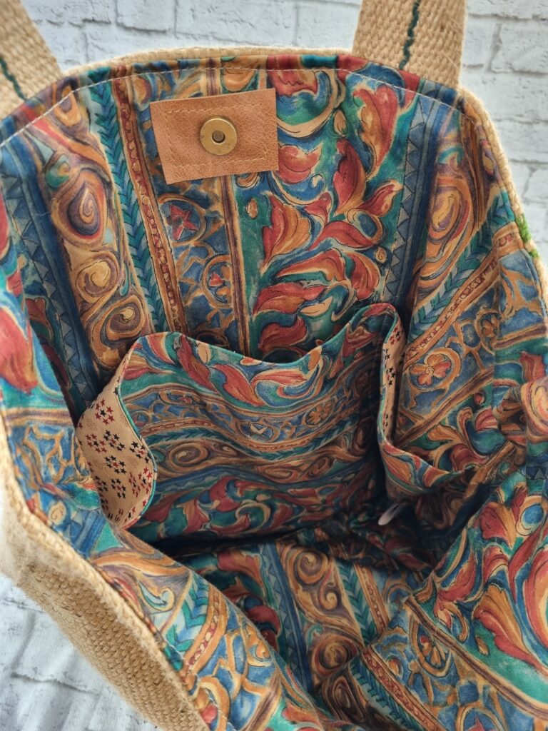 Recycled coffee sack tote bag Alpes Andinos