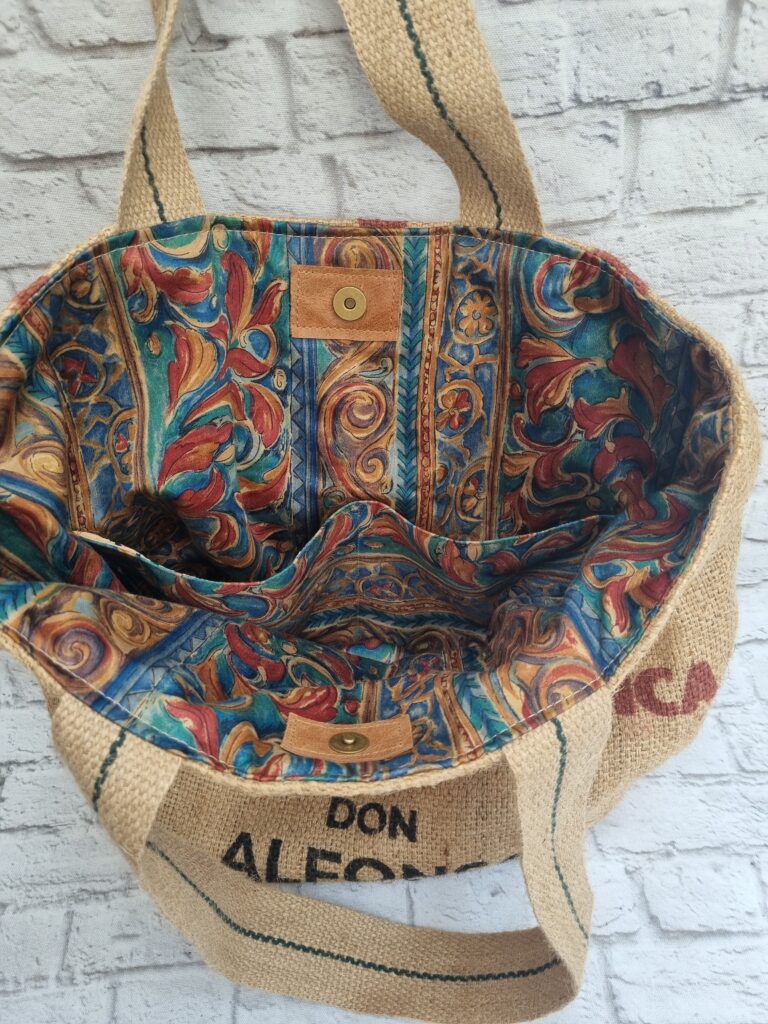 Recycled coffee sack tote bag Don Alfonso