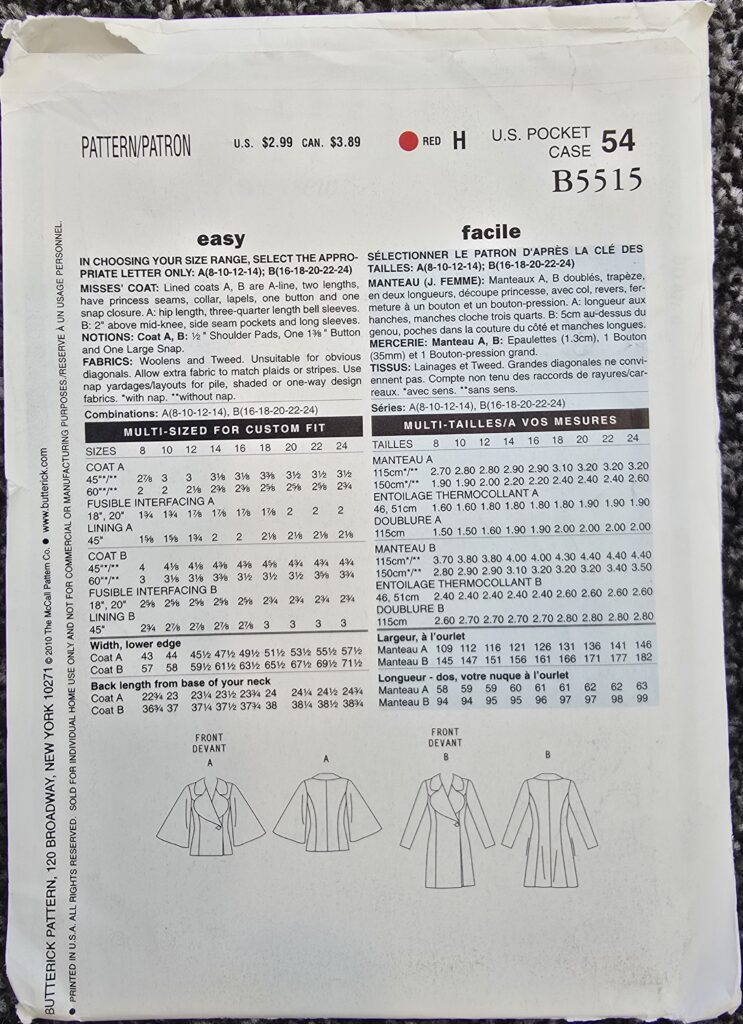 Butterick B5515 Sewing Pattern