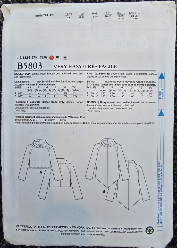Butterick B5803 Sewing Pattern