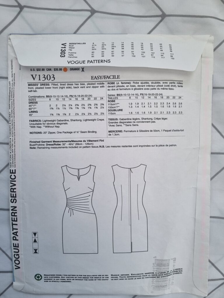 Vogue pattern Kay Unger V1303